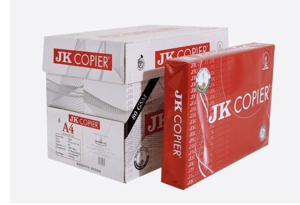 JK A4 Copier Paper, 80 GSM, 5 Reams (2500 Sheets) – Multipurpose Photocopy Paper for Office & Printing