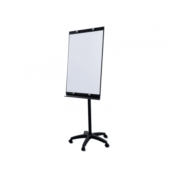 Flip Chart Magnetic Easel 70×100 cm – Black Dry Erase Whiteboard with Adjustable Tripod & Lockable Wheels for Office, Meeting, and Training