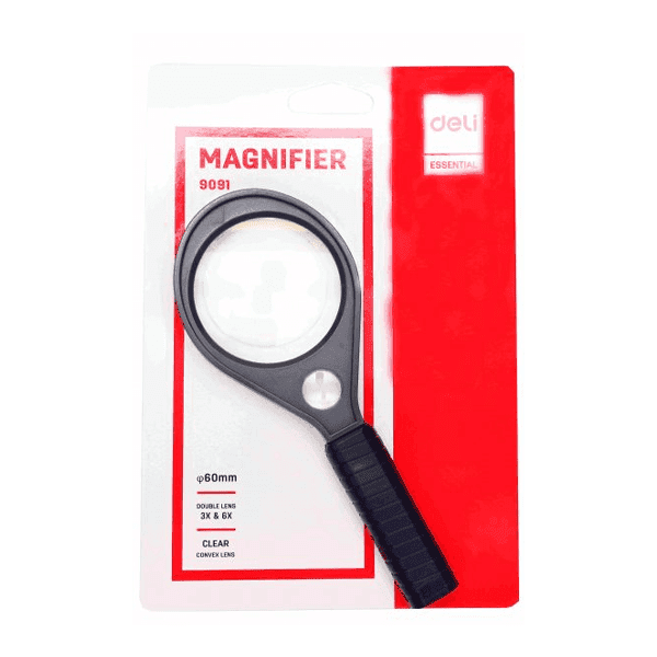 Deli 9091 Magnifier Glass – 60mm Diameter | Reading & Inspection Tool