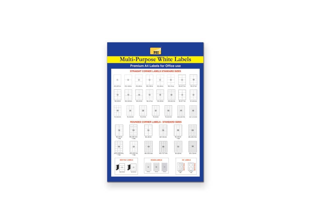 Multi-Purpose Printing Labels, White, A4 Size, 100 Sheets per Pack – Adhesive Labels for Office & Home 2