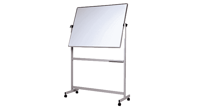 Magnetic Double-Sided Whiteboard -120×200 cm Reversible Dry Erase Board on Mobile Stand with Lockable Wheels & Height Adjustable for Office, Classroom & Training