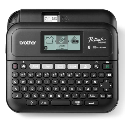 Brother P-Touch PT-D460BT Label Printer – Bluetooth & USB Connectivity, PC/Mobile Compatible, QWERTY Keyboard, High-Resolution Label Maker for Office & Home
