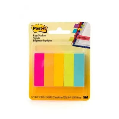 3M Post-it Page Markers 670-5AN, Neon Colors – Removable Flags for Office & School
