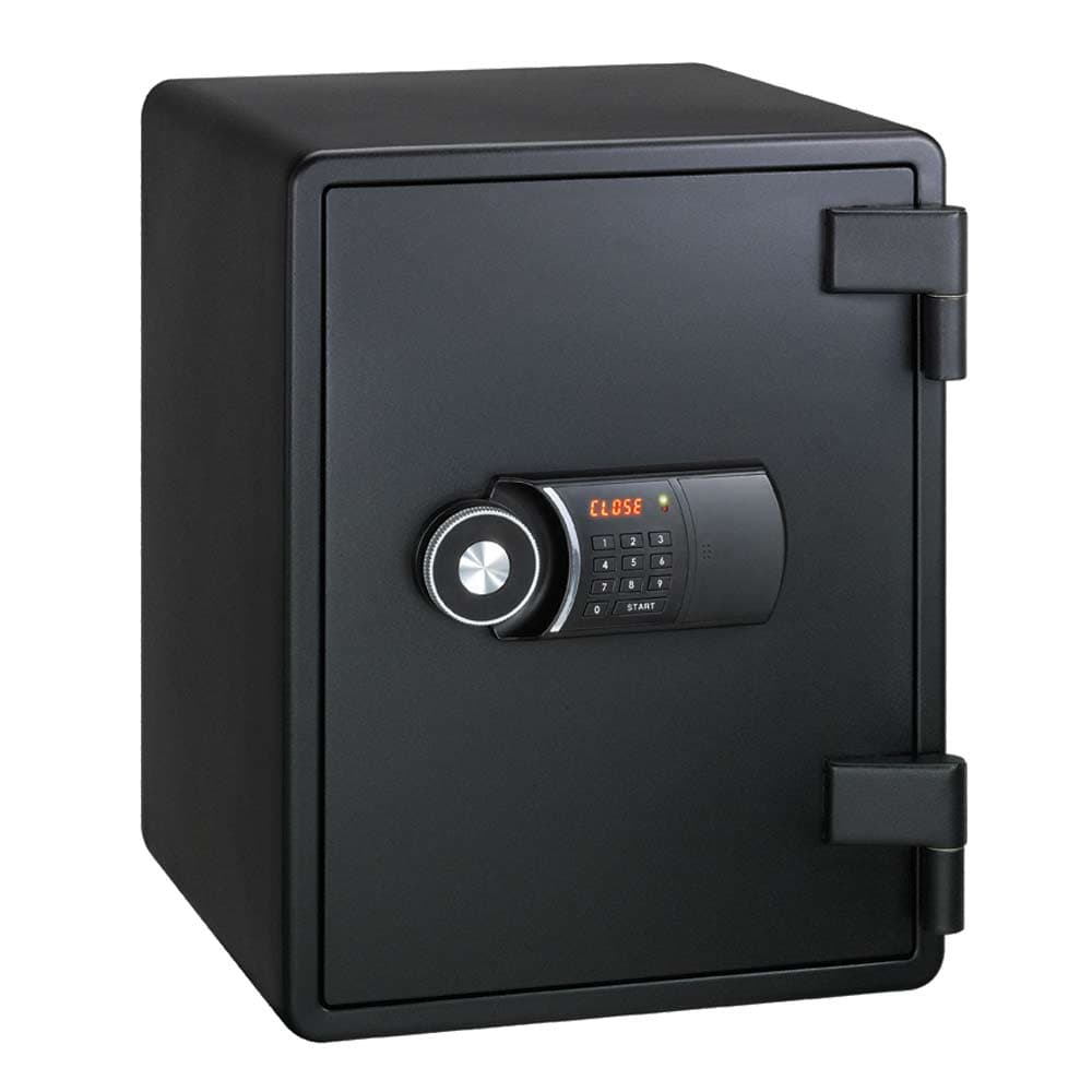 Eagle YES-M031D Fire Resistant Safe – Digital Lock, 1-Hour UL Certified Fireproof Safe for Documents & Valuables, Black & White