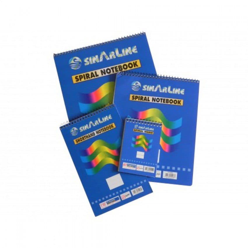 Sinarline Top Spiral Notebook A4 – White, Lined, 70 Sheets, Ideal for School and Office