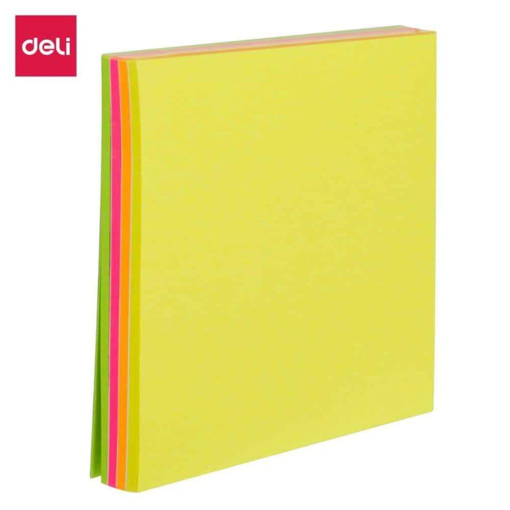 Deli Pad Notes EA02002, 3×3 inches (76×76 mm), 4 Colors – 25 Sheets per Color – Sticky Notes 2