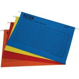 AMEST Foolscap Suspension Files – Green Hanging File Folders with Tabs & Inserts – Box of 50 – For Filing Cabinets & Office Drawers (F/S Size)