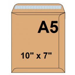 Brown Envelopes – A5 Size (10″ × 7″), 90 GSM Kraft Paper, Pack of 50 – Office & Mailing Envelopes