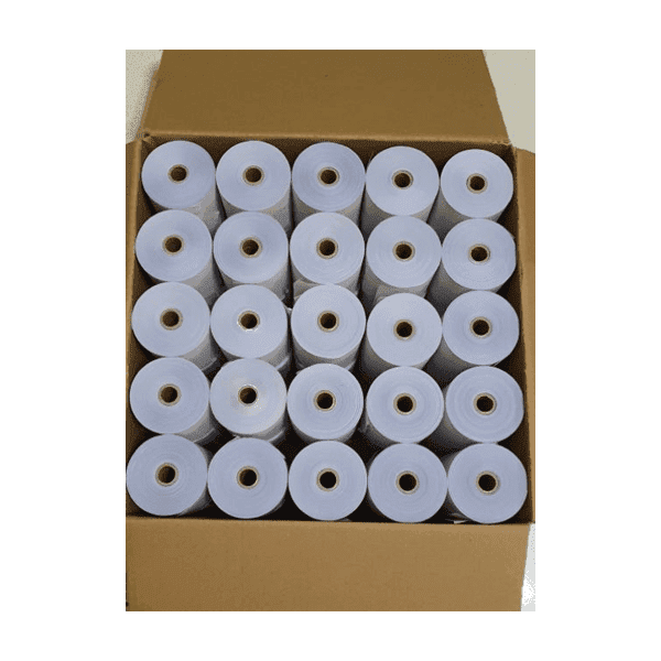 Premium 76x70mm Cash Register Paper Rolls – 100 White Plain 1-Ply Rolls for POS & Receipt Printers
