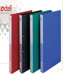Deli 5383 A4 PVC Ring Binder – 2 Hole, Assorted Colors, Pack of 12 – Durable Document Organizer
