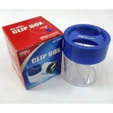 Deli 9881 Magnetic Top Clip Dispenser – Paper Clip Holder, Black & Clear 2