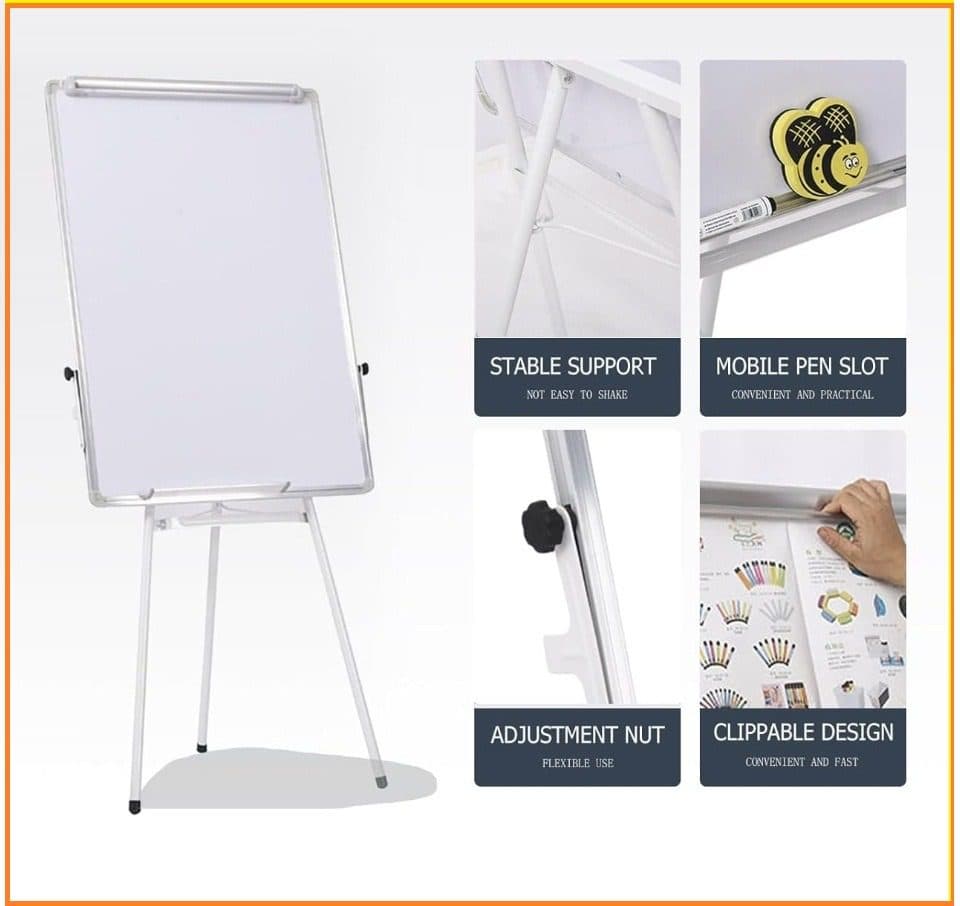 Flip Chart Board with Adjustable Tripod Stand – 70×100 cm Writable Whiteboard for Office, Classroom, and Presentations 3