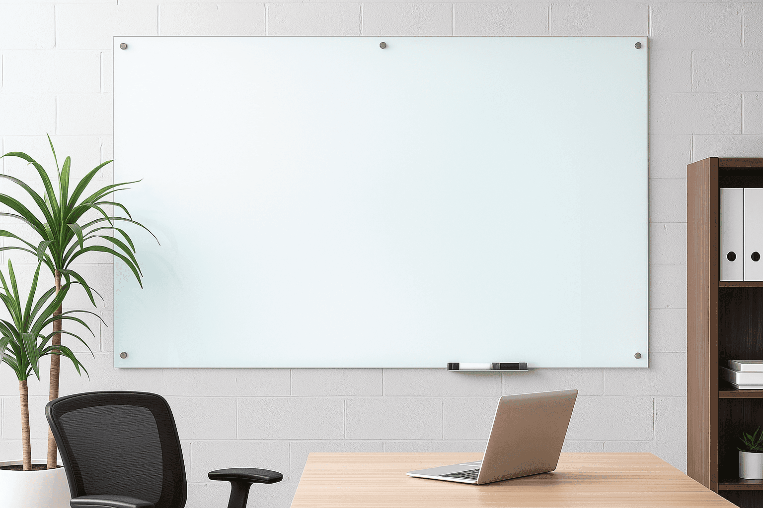 Frameless Magnetic Glass Whiteboard 100×150cm EUROPEAN | White Tempered Safety Glass Dry Erase Board for Office, Meeting Room, and Classroom . 3