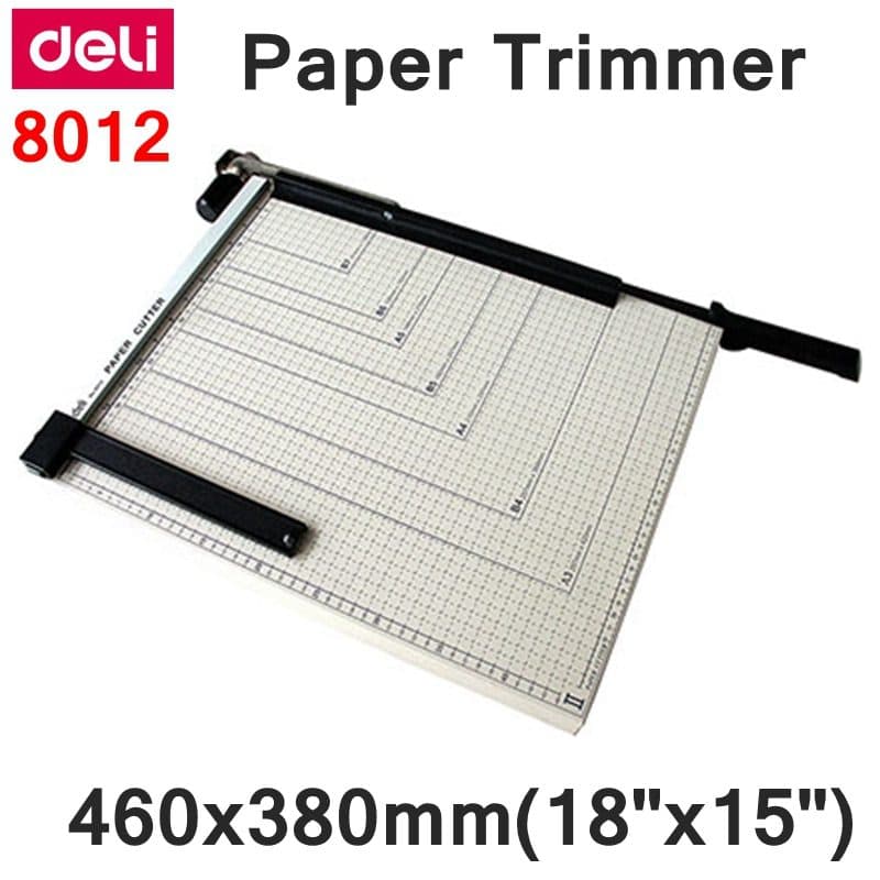 Deli 8012 A3 Manual Paper Trimmer – Steel Base Guillotine – 10 Sheet Capacity