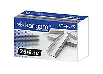 Kangaro Staple Pins 26/6 – Pack of 20, Heavy Duty Staples for Office and School Use