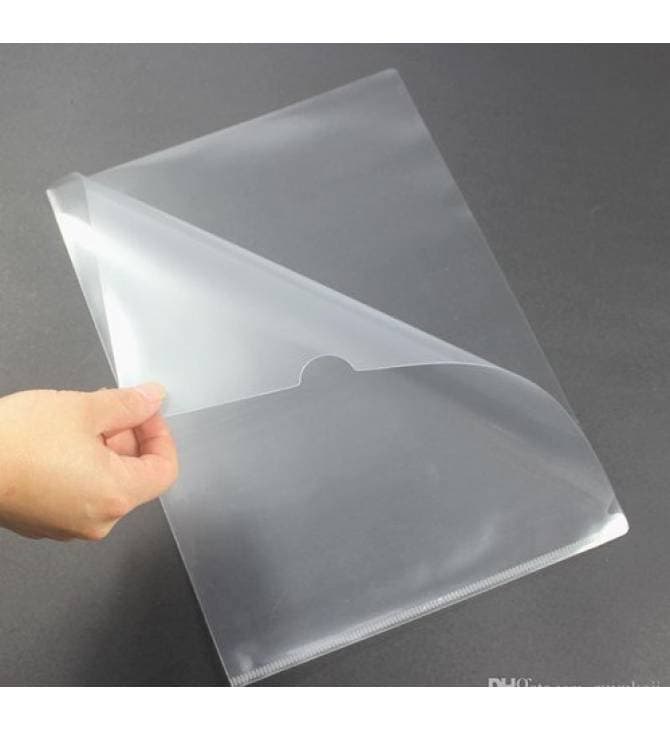 Clear L-Shape A4 Folder – 180 Micron Transparent, Box of 100 for Office & Schoo 2