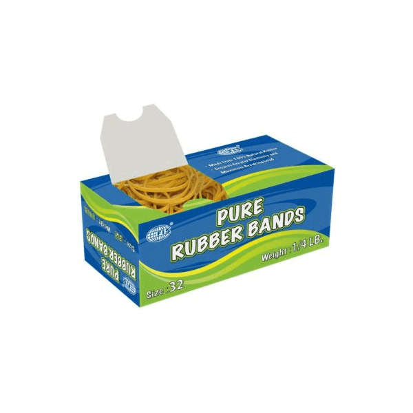 FIS FSRB32 Rubber Bands – Size 32, 1/4 lb | Durable Elastic Bands for Office, School & Home