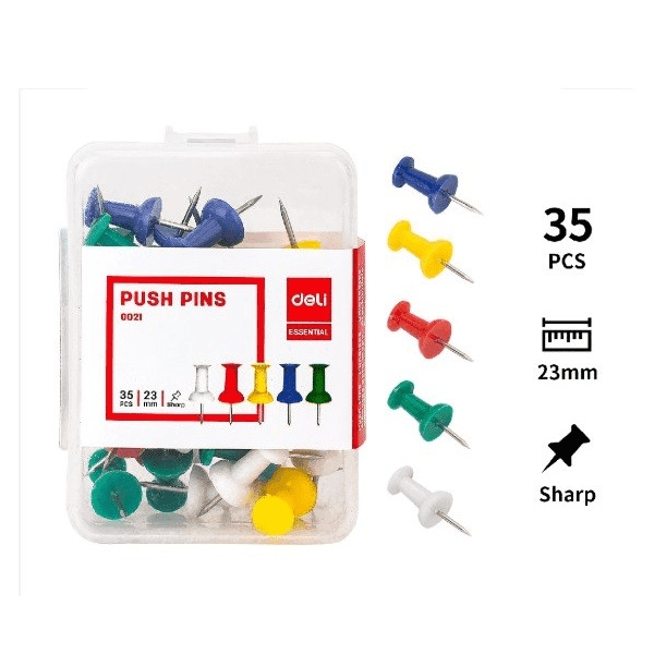 Colored Push Pins – Pack of 30 | Office & School Bulletin Board Pins