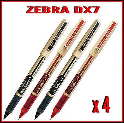 Zebra DX7- Roller Ballpen, Red (10 Pcs) 2