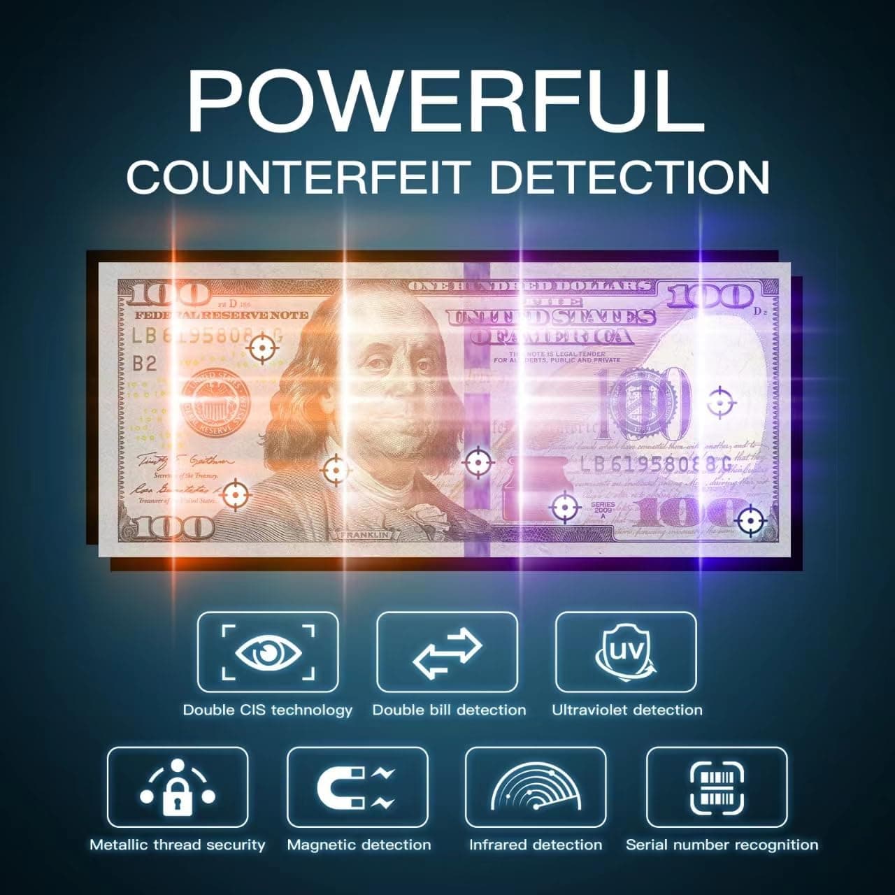 Ribao (NUCOUN) VS-75 Mixed Denomination Money Counting Machine with Reject Pocket 3