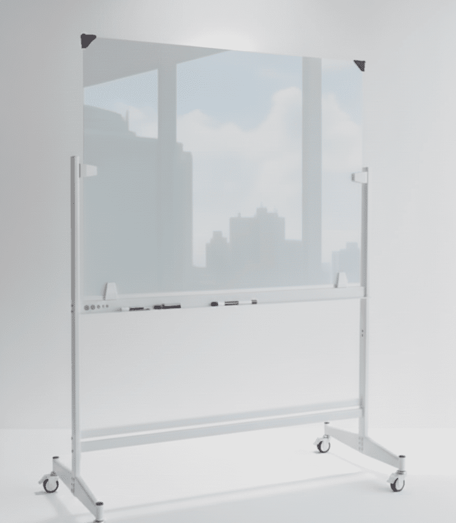 Magnetic Glass Board with Stand 90×120cm | MES