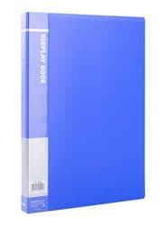 Deli E5004 Display Book – A4, 40 Pockets Document Folder for Office & School, Blue