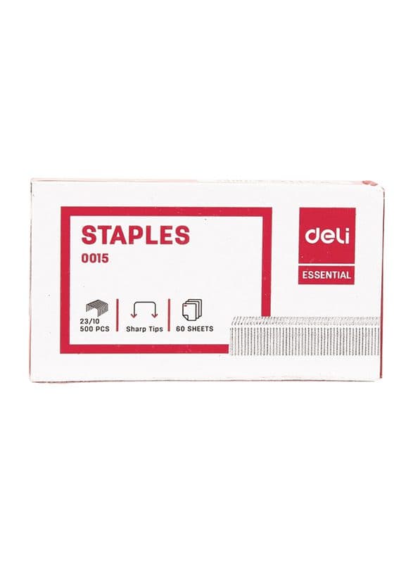 Deli E0015 Staples 23/10 – Pack of 500, Heavy Duty Staples for Office, School, and Commercial Use