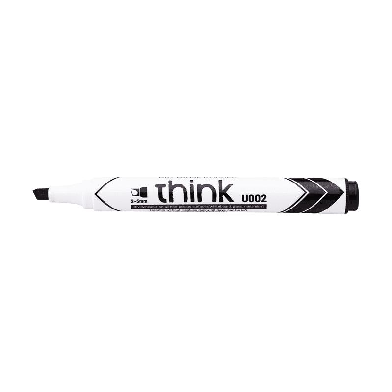 Deli Whiteboard Dry Erase Markers – Black, Chisel Tip 1–5mm (Pack of 12) – Office, School & Home Use