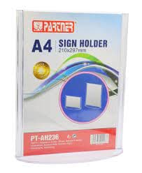 SIGN HOLDER VERTICAL A4 T SHAPE OVAL BASE 210 X 297MM