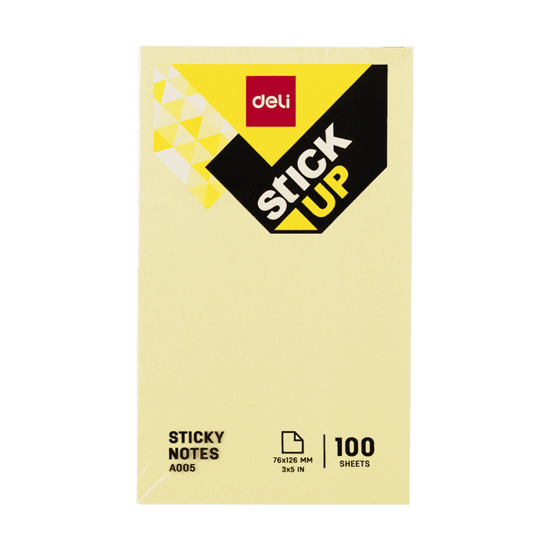 Deli Sticky Notes EA00553, 3×5 inches (76×126 mm), 100 Sheets per Pad, Pack of 12 – Office & School Sticky Notes