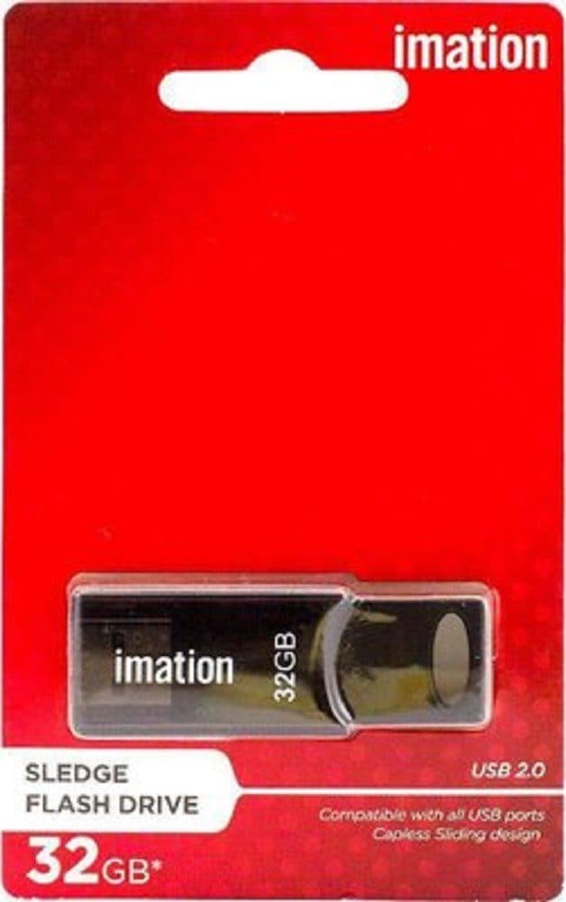Imation 32GB USB Flash Drive – High-Speed USB 2.0 Portable Memory Stick for File Storage, Backup, and Data Transfer, Black