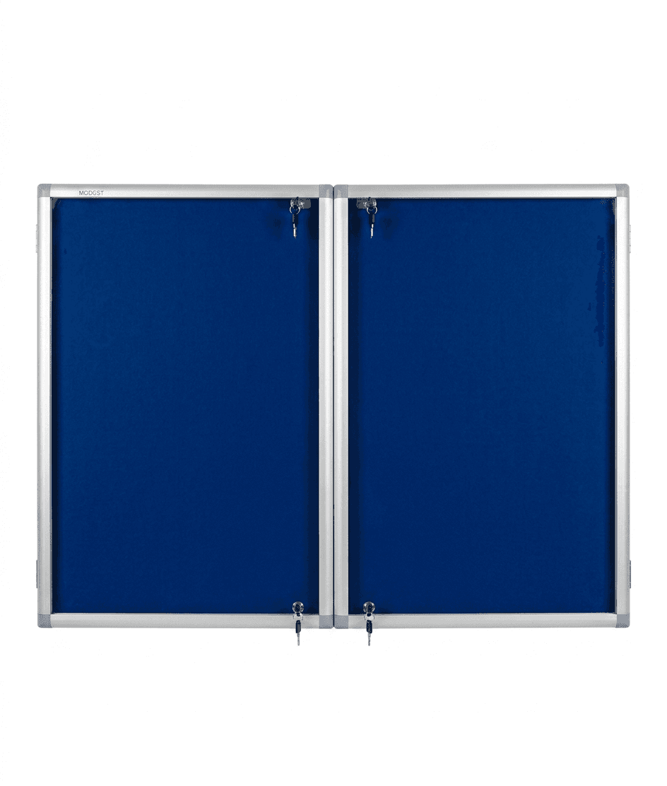 Lockable Notice Board with Glass Door 120×180 cm | Wall-Mountable Secure Display Case with Aluminium Frame