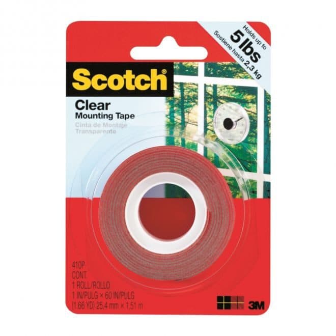 Scotch 3M 4010 Clear Mounting Tape – Double-Sided, HD Clear | Strong Adhesive for Wall, Office & Crafts