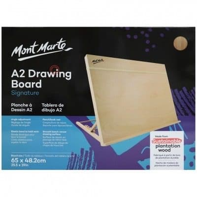 Mont Marte Signature A2 Drawing Board with Elastic Band MEA0033 – Lightweight Portable Artist Drawing Pad