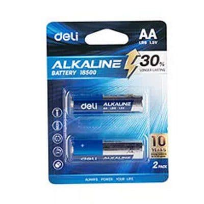 Deli Alkaline AA LR6 1.5V Batteries – Pack of 2 | Long-Lasting, Leak-Resistant Power for Home, Office & Everyday Devices