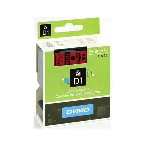 Dymo D1 53717 Labeling Tape – 24mm x 7m – Black on Red Durable Label Tape for LabelManager Printers