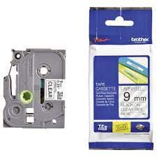 Brother TZe-121 Label Tape – 9mm Black on Clear Laminated Tape for P-Touch Label Makers