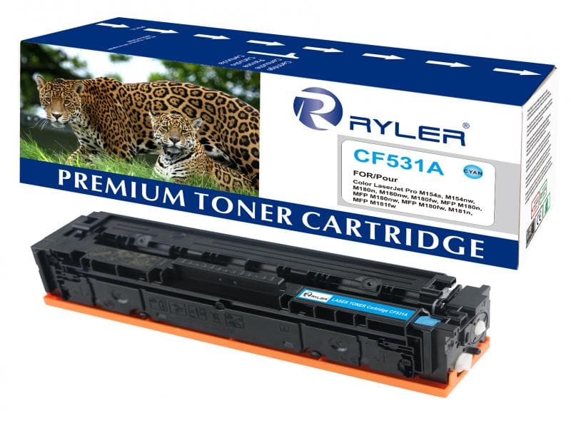 HP CF531A (CF205A) Compatible Toner Cartridge – Cyan | LaserJet Pro M252, M277 Series Printer Toner