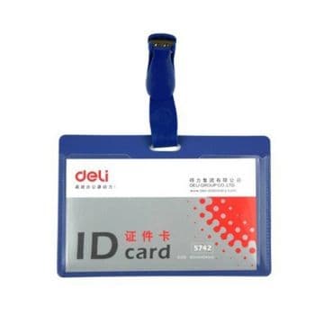 Deli 5742 Blue ID Card Holder – 90 x 54mm, Pack of 50