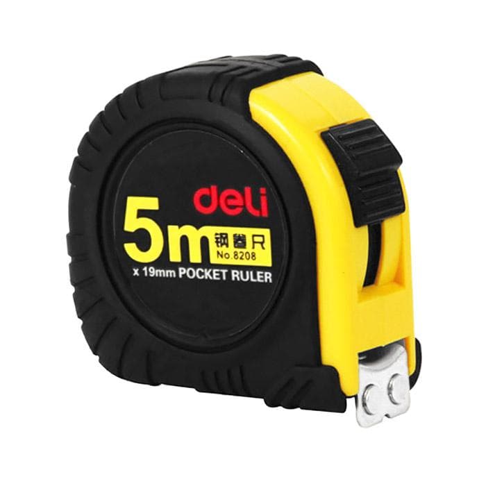 Deli 8208 5-Meter Magnetic Steel Measuring Tape – Durable, Accurate, Professional Measuring Tool
