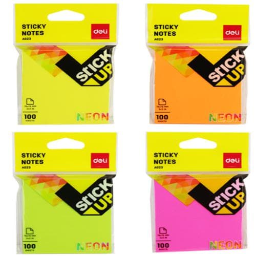 Deli Sticky Notes, 76×76 mm, Box of 12 Pads, Model EA02302 – Office & School Sticky Notes