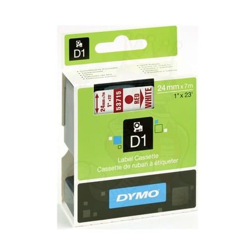 Dymo D1 53715 Labeling Tape – 24mm x 7m – White Text on Black Durable Label Tape for LabelManager Printers