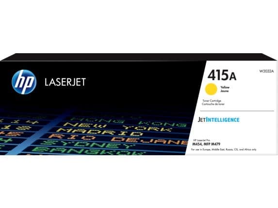 HP 415A Yellow Original LaserJet Toner Cartridge (W2032A) – High Yield, JetIntelligence Technology, 2,100 Pages