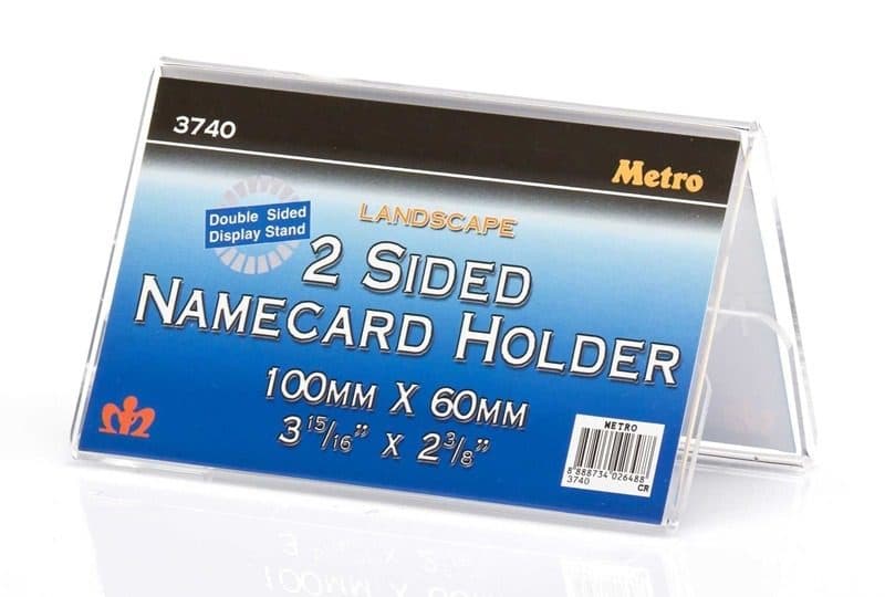 METRO 3740 A-Shape 2-Sided Name Card Holder – 100 x 60 mm, Desktop Display