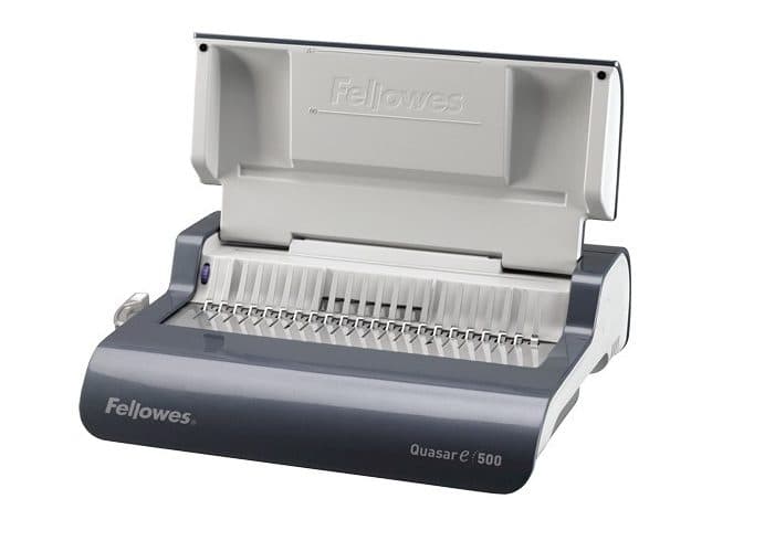 Fellowes Quasar E 500 Electric Comb Binding Machine – 20-Sheet Punch Capacity, 500-Sheet Comb Binding, A4 Vertical Loading