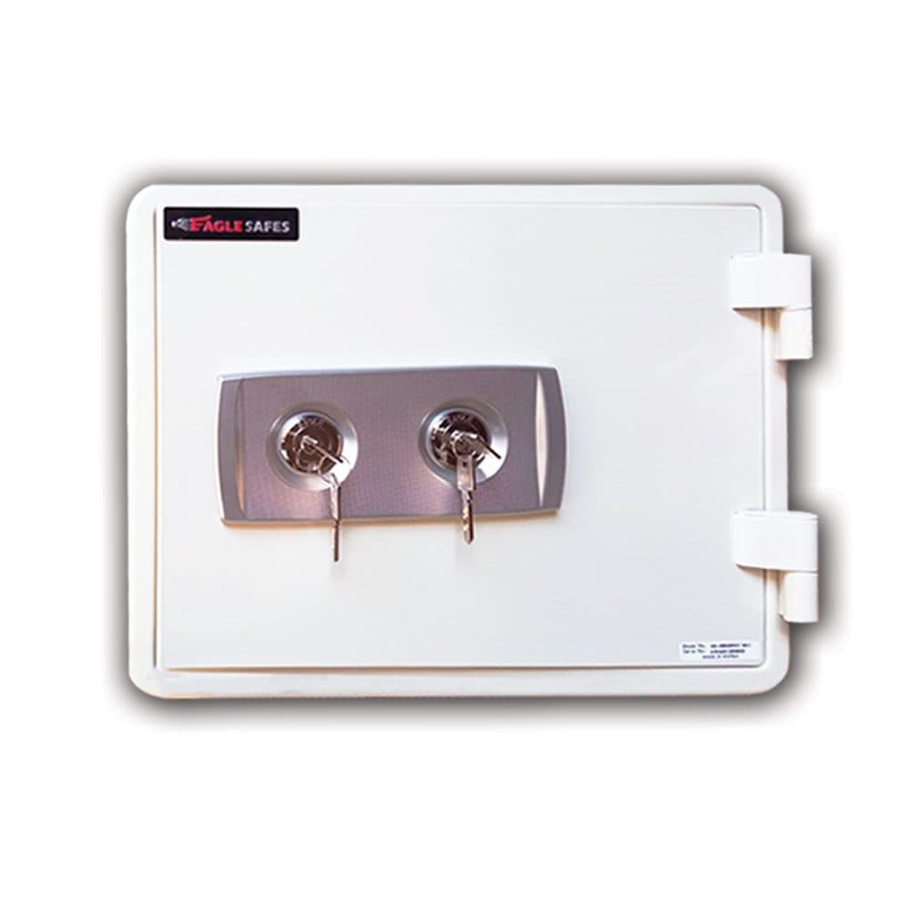 Eagle SS-M015KK Fire Resistant Safe – 2 Key Lock, 1-Hour UL Certified Fireproof Safe for Documents & Valuables, White