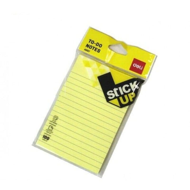 Deli Sticky Notes Lined To-Do EA00752, 152×101 mm (6×4 inches) – Task Management & Reminder Notes