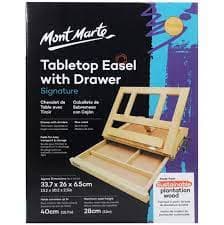 Mont Marte Signature Table Easel with Drawer MEA0023 – Portable Wooden Easel with Storage for Artists