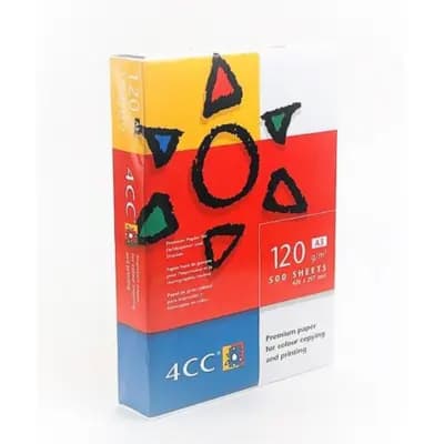 4CC Premium Paper, White, A3 Size, 120 GSM – 500 Sheets Pack – Multipurpose Printing Paper
