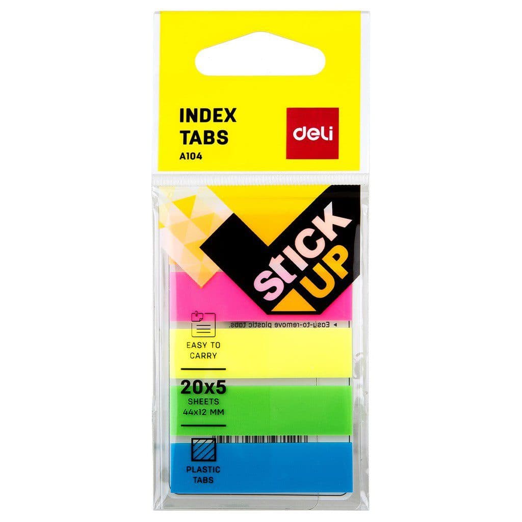 Deli Index Tabs EA10402, 44×12 mm – Removable Document Markers for Office & School